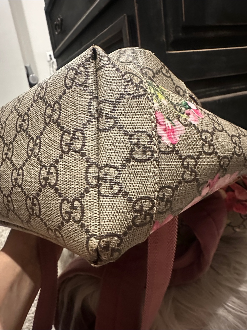 ๐บ๐ธBundle Gucci Bloom GG Canvas Backpack with Pink Leather Zip Wallet - Picture 14 of 16